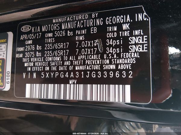 2018 KIA SORENTO 2.4L LX