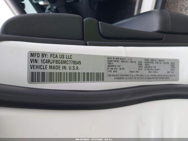 2021 JEEP GRAND CHEROKEE LIMITED 4X4
