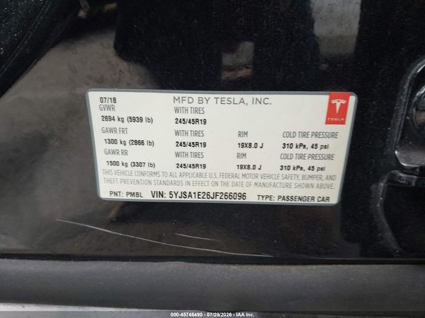 2018 TESLA MODEL S 100D/75D/P100D