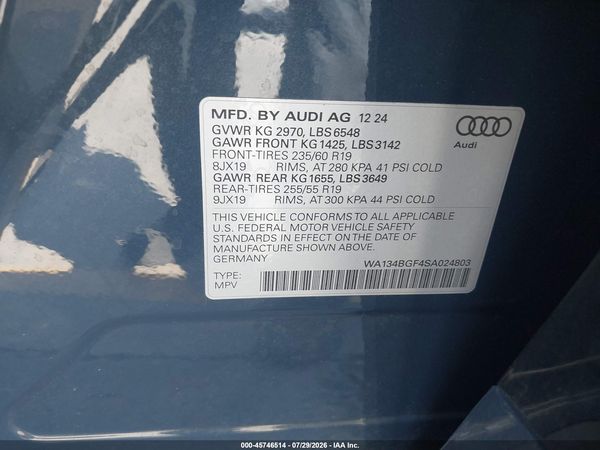 2025 AUDI Q6 E-TRON PRESTIGE QUATTRO