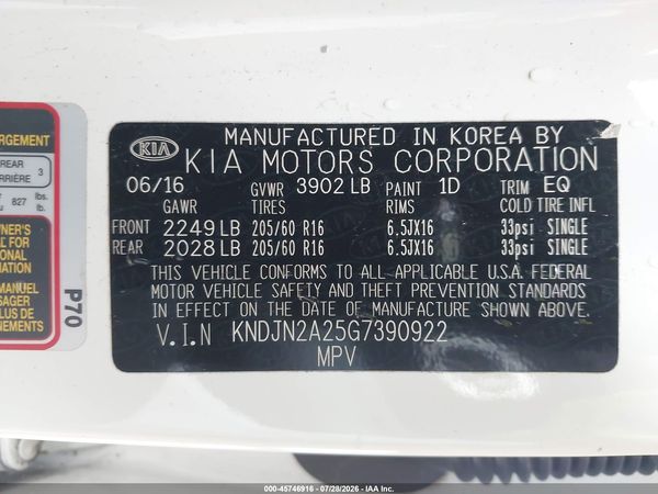 2016 KIA SOUL Plus