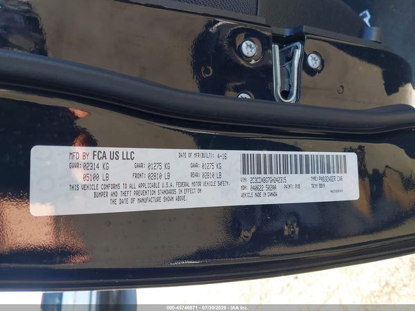 2016 DODGE CHARGER SE
