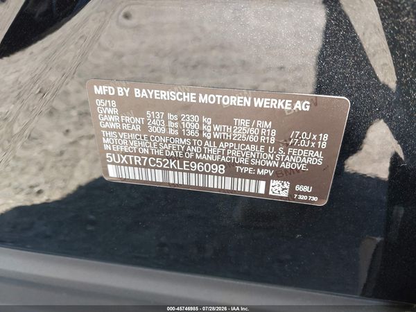 2019 BMW X3 SDRIVE30I