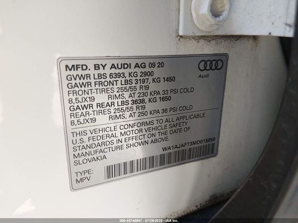 2021 AUDI Q7 — I9