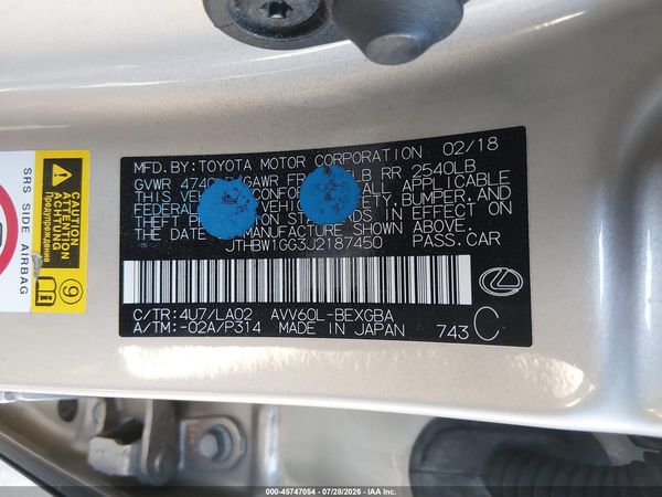 2018 LEXUS ES 300H