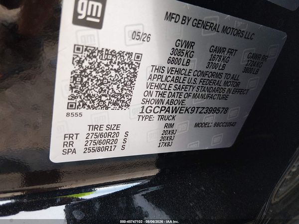 2026 CHEVROLET SILVERADO 1500 2WD  SHORT BED RST — I9