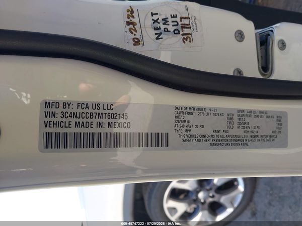 2021 JEEP COMPASS LIMITED FWD