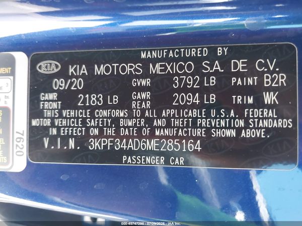 2021 KIA FORTE GT-LINE