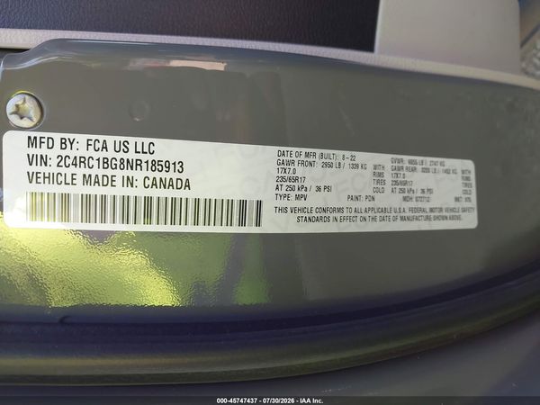 2022 CHRYSLER PACIFICA TOURING L