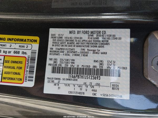 2018 FORD MUSTANG ECOBOOST — I9