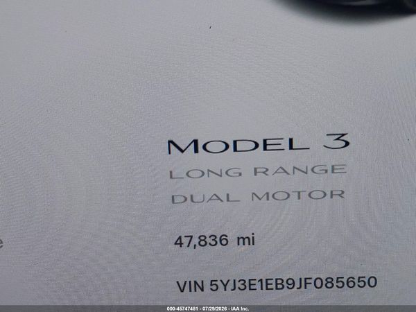 2018 TESLA MODEL 3 LONG RANGE/PERFORMANCE