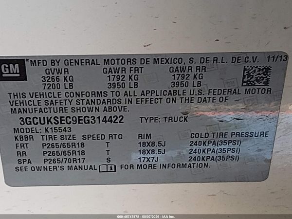 2014 CHEVROLET SILVERADO 1500 LTZ — I9