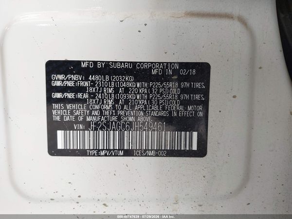 2018 SUBARU FORESTER 2.5I PREMIUM