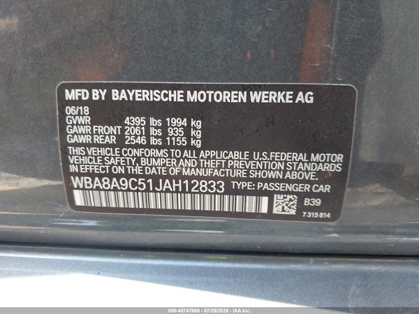 2018 BMW 320I