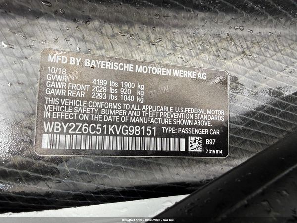 2019 BMW I8