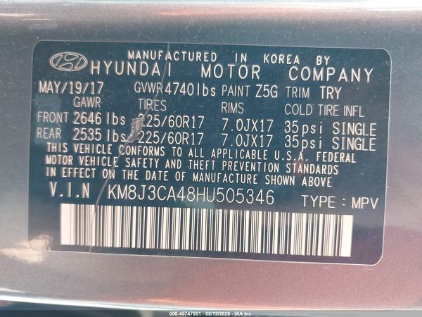 2017 HYUNDAI TUCSON SE