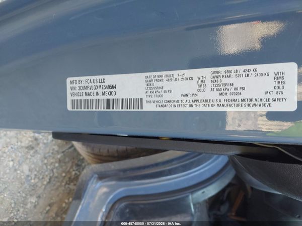 2021 RAM PROMASTER 3500