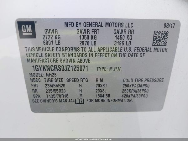 2018 CADILLAC XT5 LUXURY
