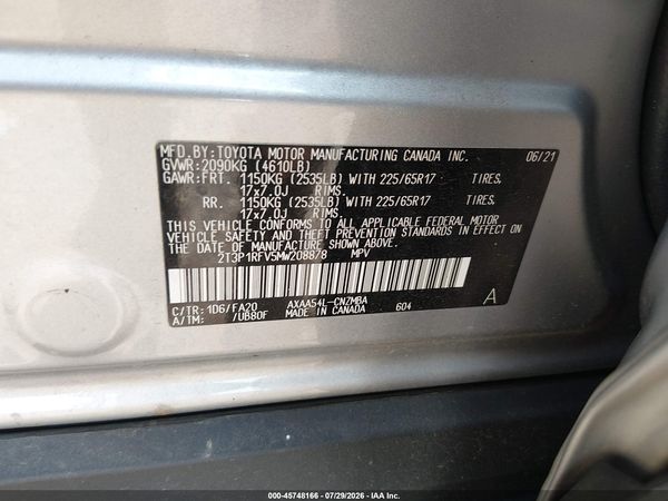2021 TOYOTA RAV4 XLE