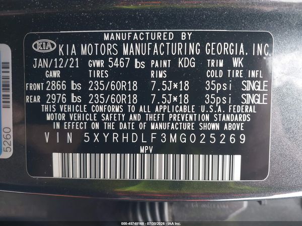 2021 KIA SORENTO EX
