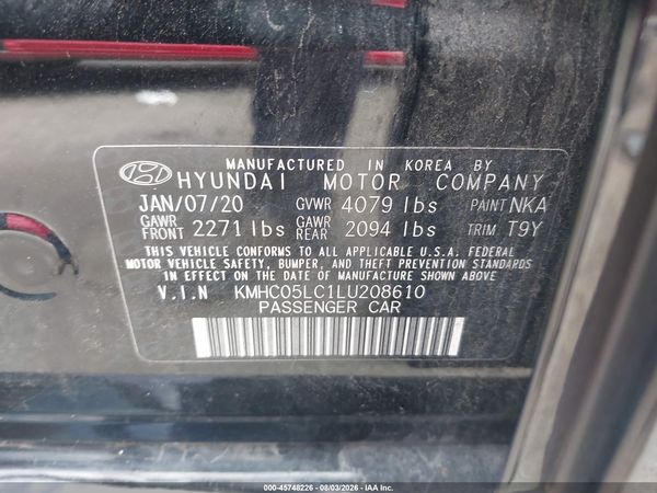 2020 HYUNDAI IONIQ HYBRID LIMITED