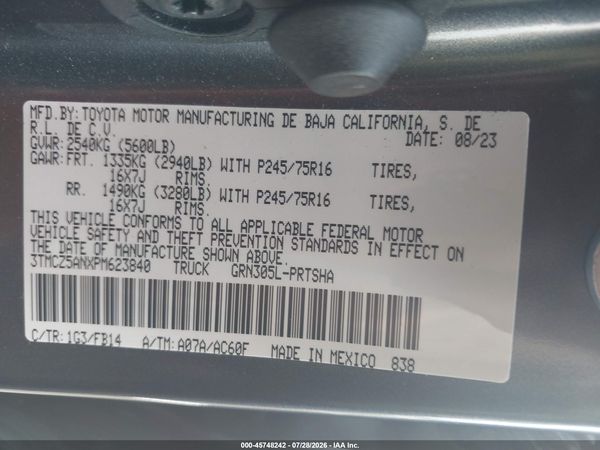 2023 TOYOTA TACOMA SR V6