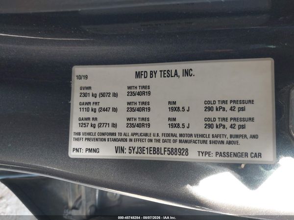 2020 TESLA MODEL 3