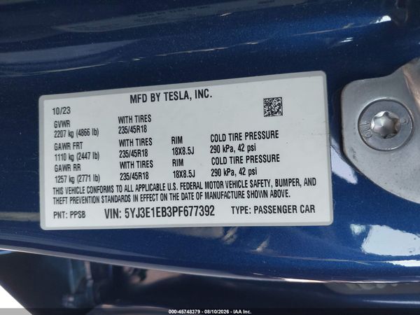 2023 TESLA MODEL 3