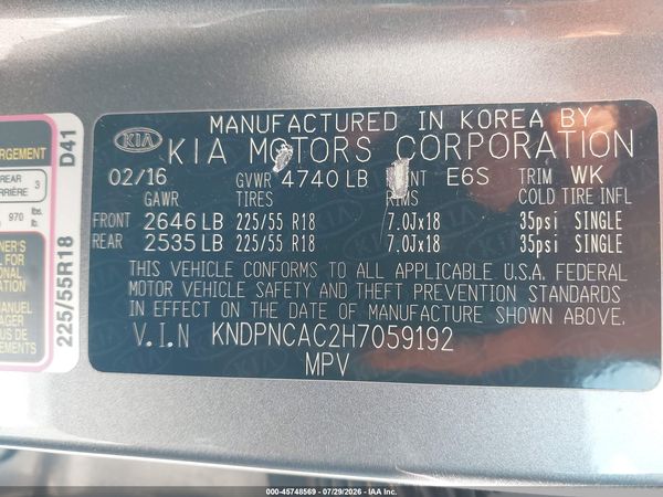 2017 KIA SPORTAGE EX