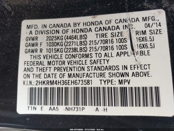 2014 HONDA CR-V LX