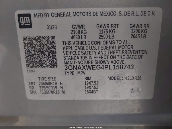 2023 CHEVROLET EQUINOX AWD RS — I9