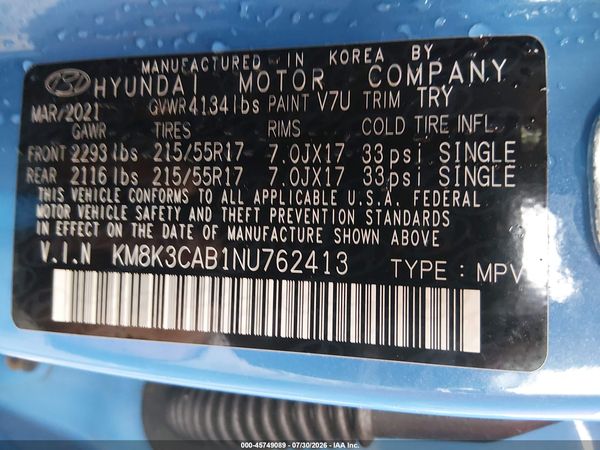 2022 HYUNDAI KONA SEL