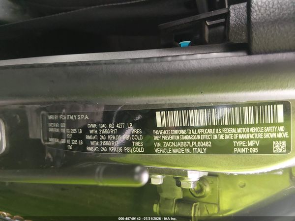 2020 JEEP RENEGADE LATITUDE FWD