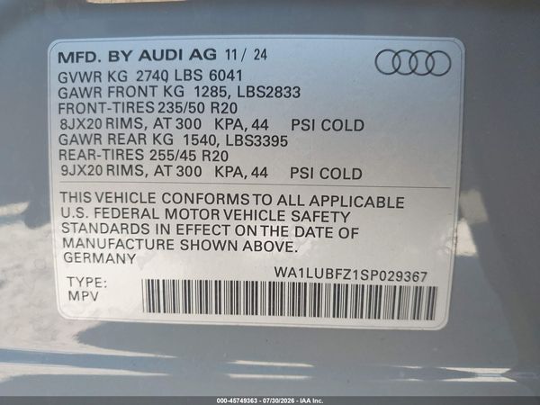 2025 AUDI Q4 E-TRON PREMIUM PLUS 55 QUATTRO