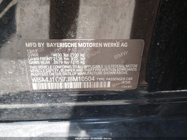 2018 BMW 430I GRAN COUPE