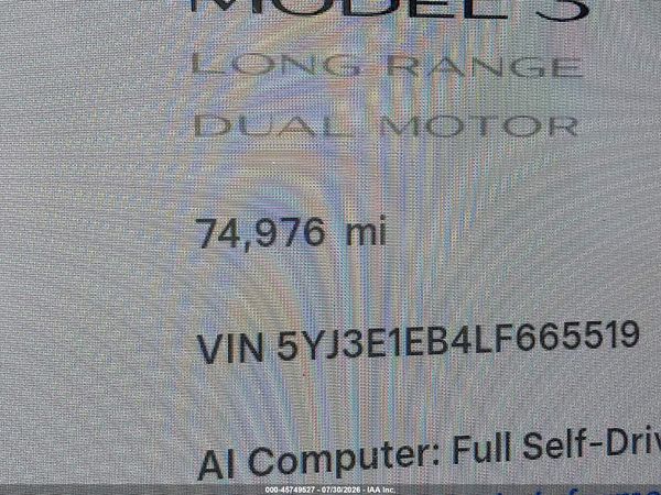 2020 TESLA MODEL 3
