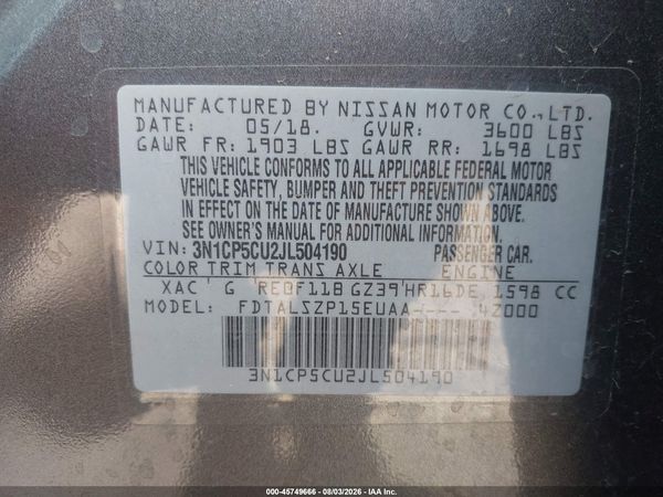 2018 NISSAN KICKS SV — I9