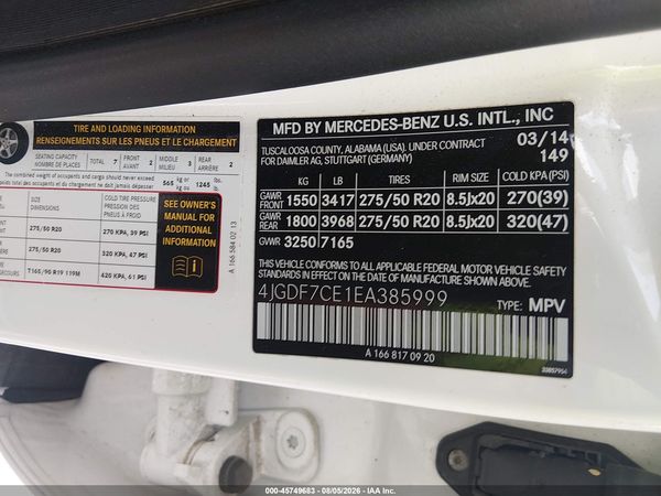2014 MERCEDES-BENZ GL 450 4MATIC