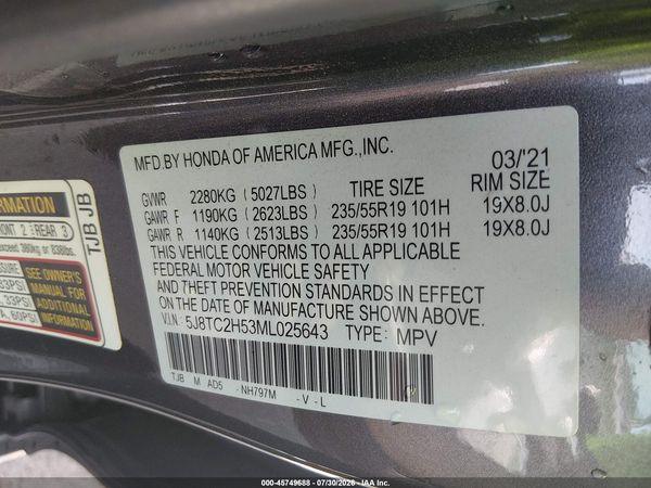 2021 ACURA RDX TECHNOLOGY PACKAGE