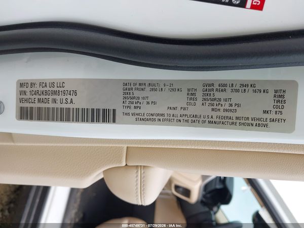 2021 JEEP GRAND CHEROKEE L LIMITED 4X4