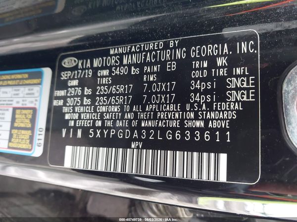 2020 KIA SORENTO 2.4L LX