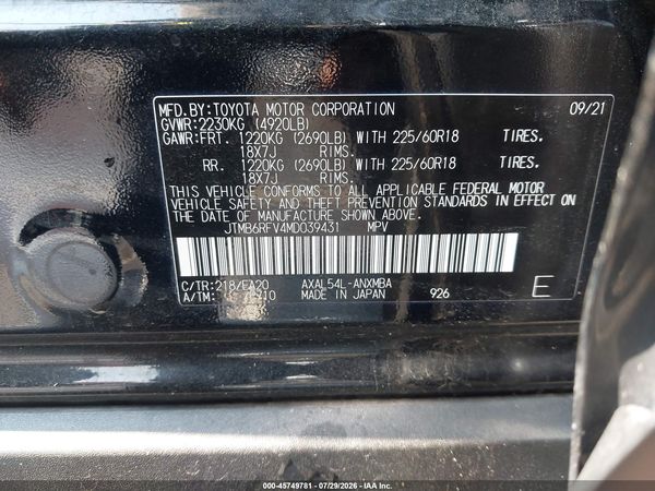 2021 TOYOTA RAV4 HYBRID XLE PREMIUM