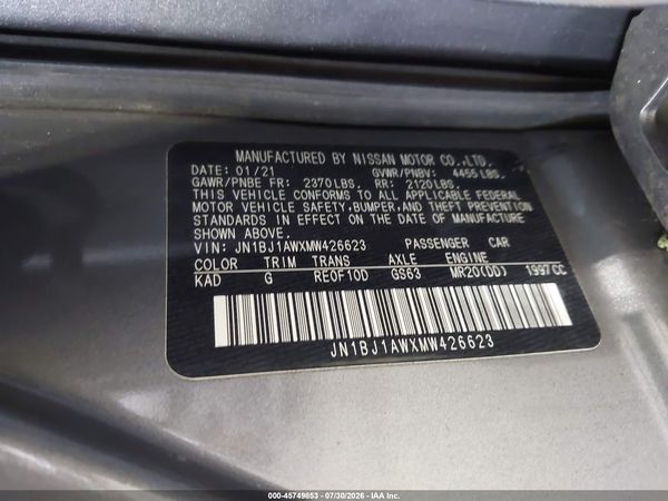 2021 NISSAN ROGUE SPORT S AWD XTRONIC CVT