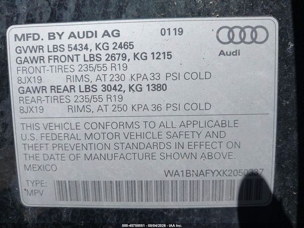 2019 AUDI Q5 45 PREMIUM