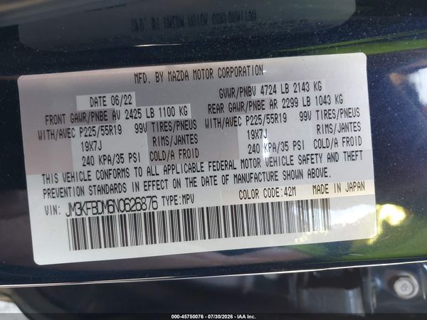 2022 MAZDA CX-5 2.5 S PREMIUM