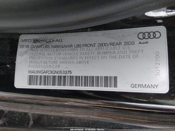 2016 AUDI A7 3.0T PREMIUM PLUS
