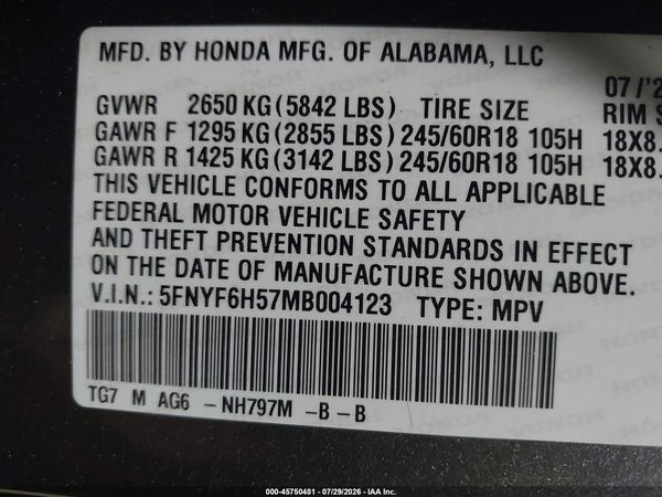2021 HONDA PILOT AWD EX-L