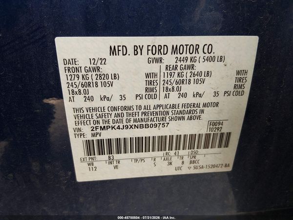 2022 FORD EDGE SEL — I9