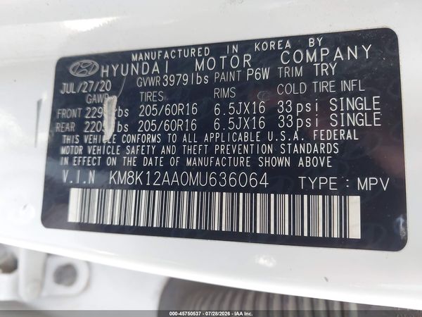 2021 HYUNDAI KONA SE