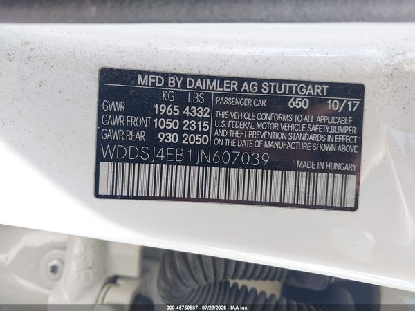2018 MERCEDES-BENZ CLA 250 CLA250